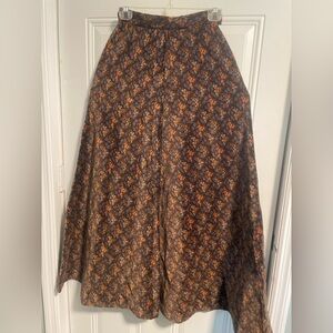 Century Of Boston Velvet Floral Print A-Line Skirt Size 2